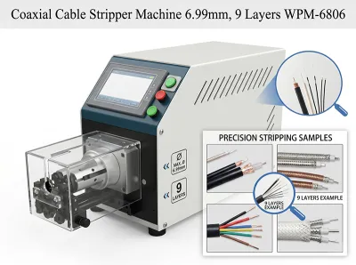 Automatische Coaxkabelstripmachine voor 0,1-6,99 mm WPM-6806