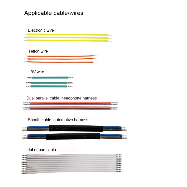 voorbeeldweergave van draadknipstrippende vertinningsmachine, 5-draads snijstrippende ontsteinmachine, auto draadvertinningsmachine aan beide uiteinden