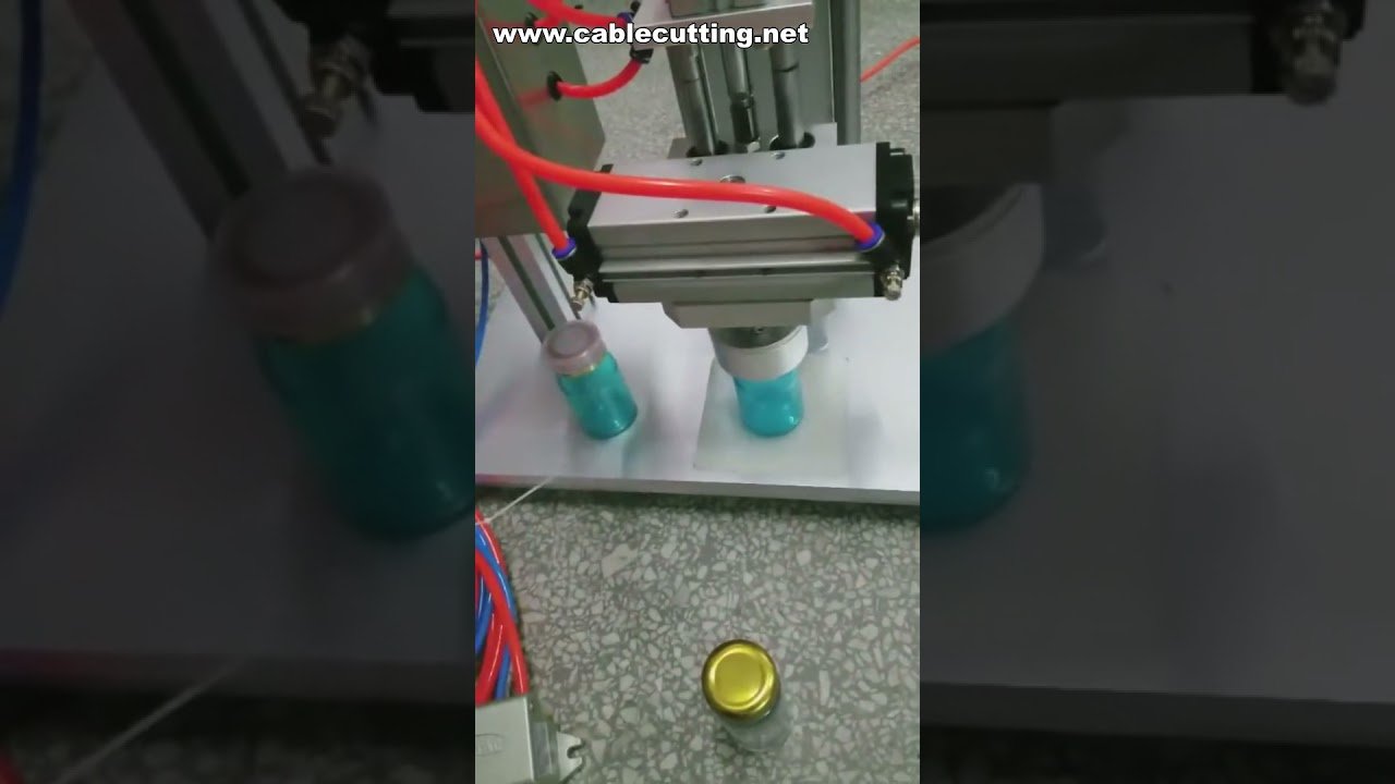 Pneumatische tafelafsluitmachine voor blikdeksels en plastic deksels - Efficiënte verpakkingsautomatisering