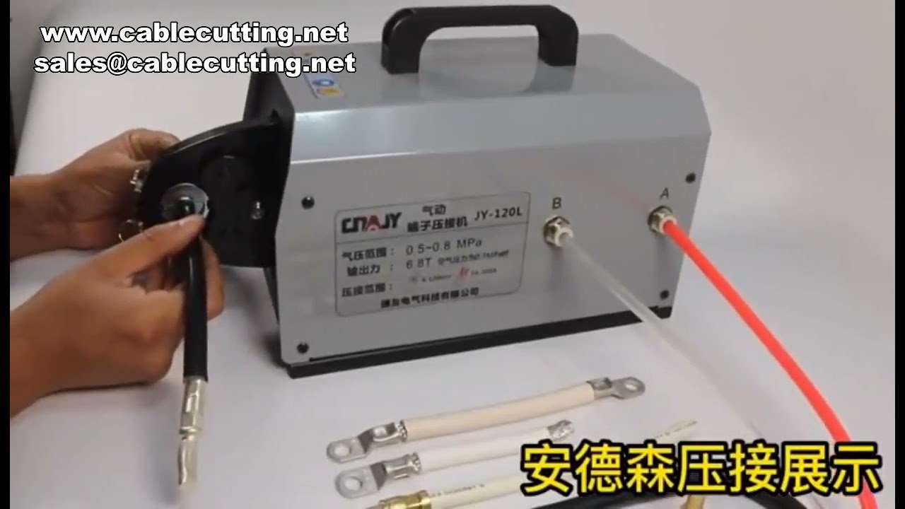 Krachtige pneumatische terminalkrimpmachine voor koperen kabelschoenen en open lugs