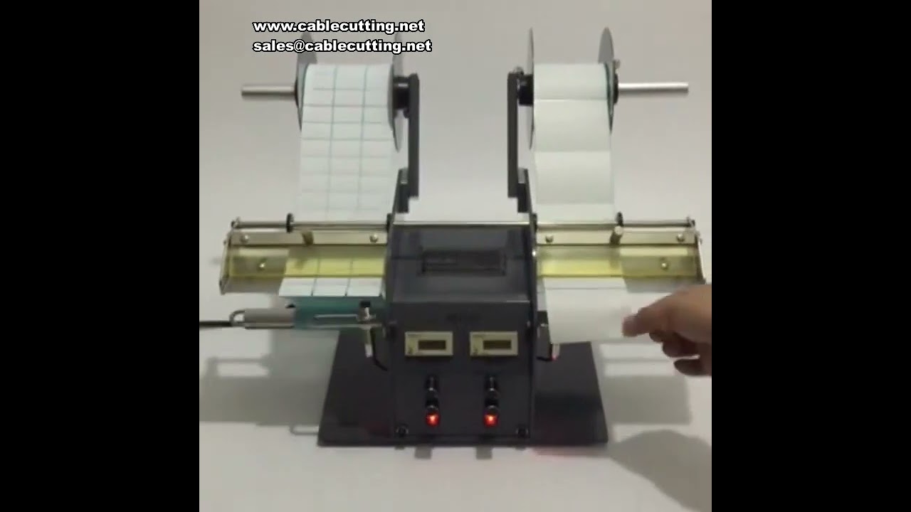 Automatische dubbelkoppige labelstripmachine 30W voor draden 4-200mm - Scheidingsmachine voor handelsmerken en barcodes