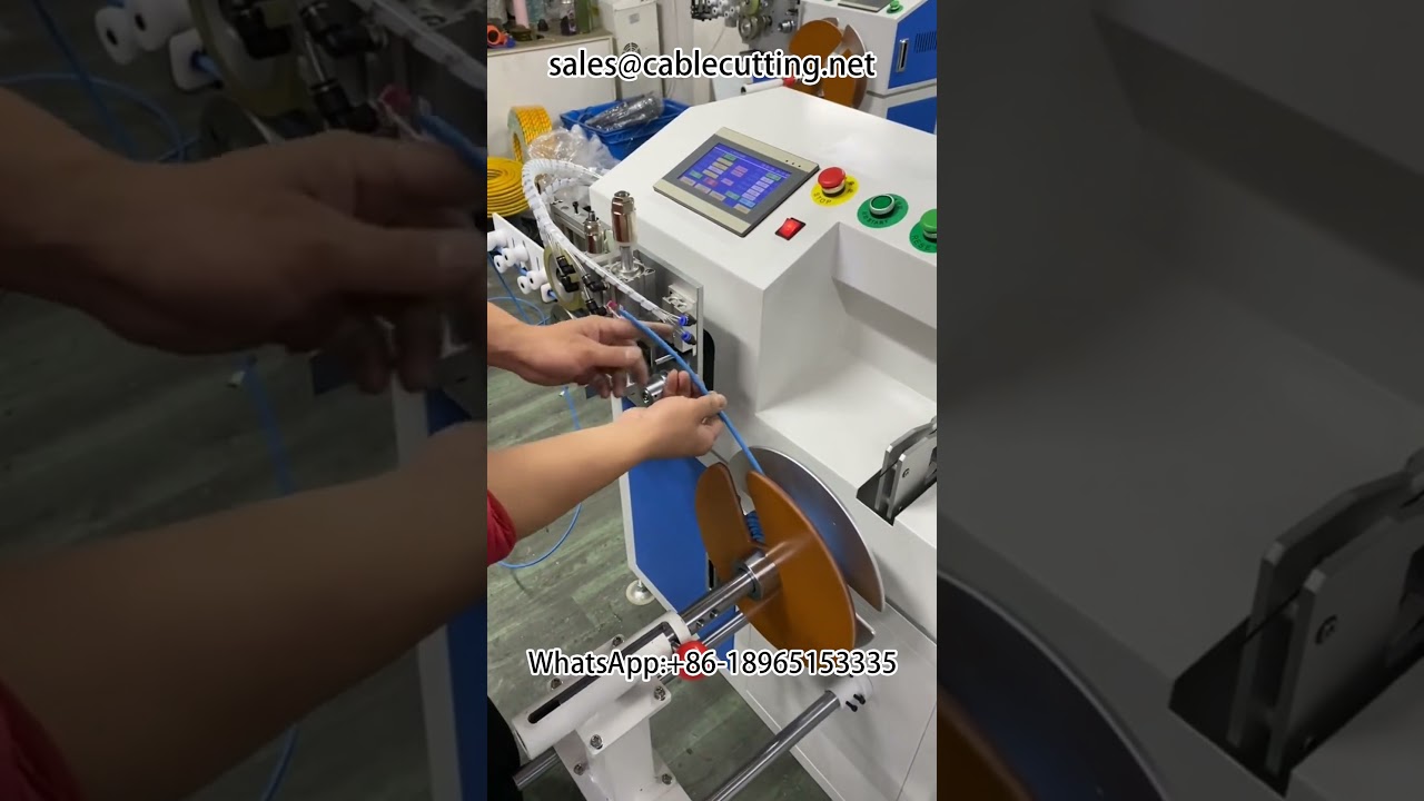 Automatische machine voor tellen, sorteren, knippen, wikkelen en binden van kabels op lengte #Wikkel- en bindmachine
