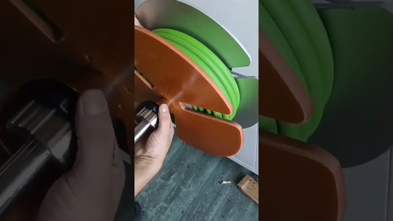 Automatische machine voor tellen, sorteren, snijden & oprollen van rubberen pneumatische slangen (1-16 mm)