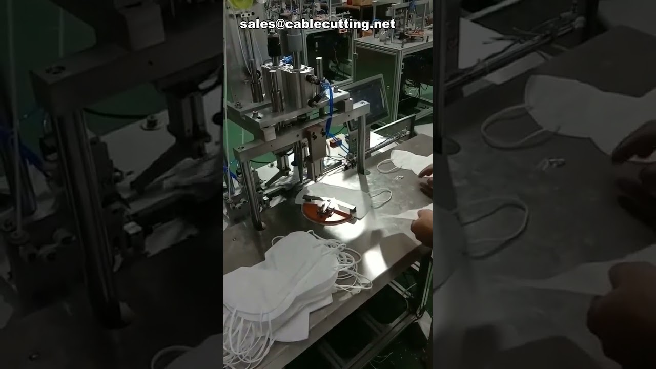 Automatische oordraadlasmachine voor wegwerpmondkapjes N95 FFP2 rvs