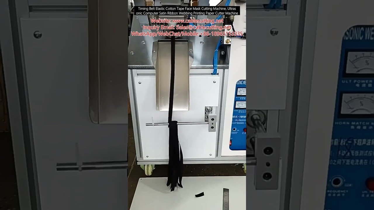 Ultrasone snijmachine voor mondkapjes, elastische banden en webbing – Computer gestuurd & precisie